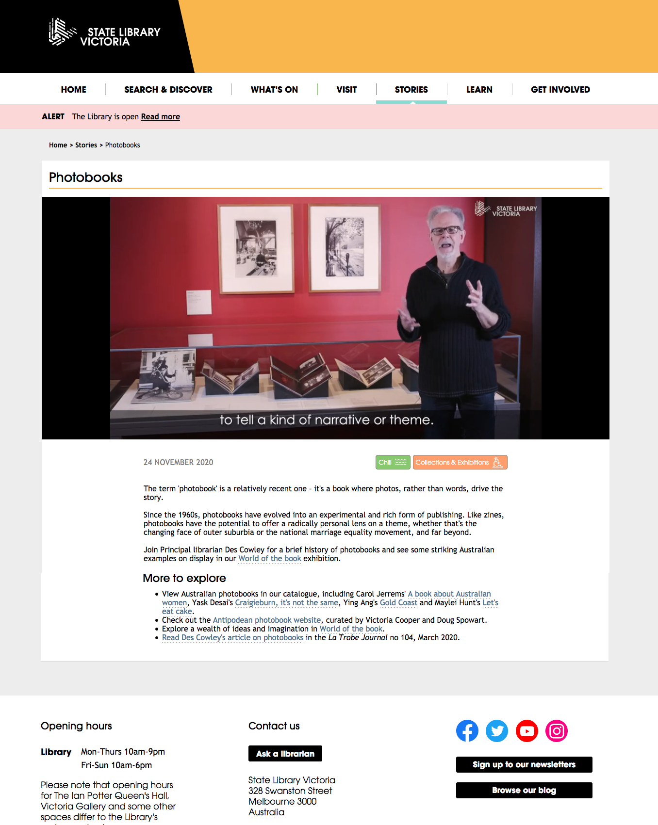 State Library of Victoria Webpage-Photobooks