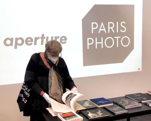 Looking at Aperture photobooks PHOTO: Mike Reed