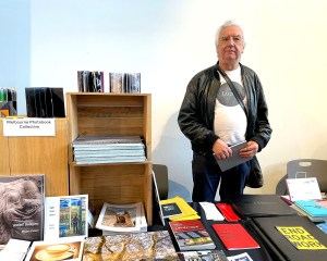 Mike Reed at the Melbourne Photobook Collective table