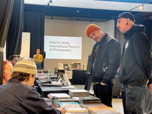 Talking about books at the Market PHOTO: Mike Reed