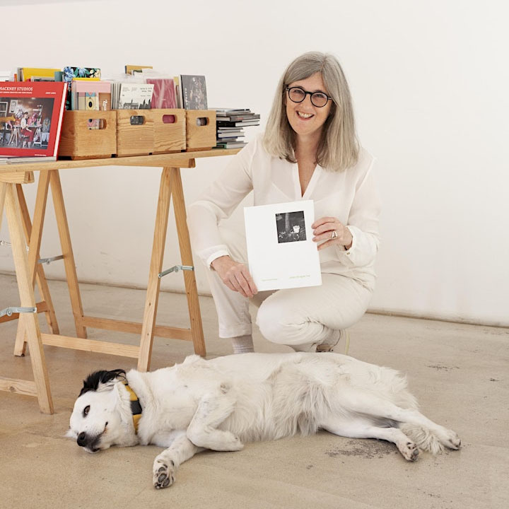 Regina with Lola at the Anzenberger Gallery and Bookshop
